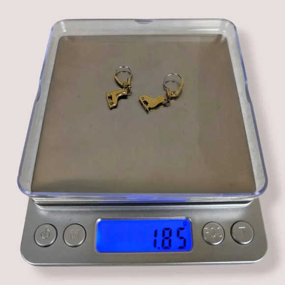 (2/$20) Vintage K&L Dangling Figure Skate Earrings - Picture 6 of 6